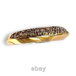 0.26ct Natural Diamond Pave Dome Band Ring Solid 14k Kt 585 Yellow Gold 5.75