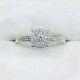 0.35 Ct 10k White Gold Round Diamond Halo Engagement Wedding Ring Band Size 9.5
