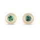 0.40tcw Domed Style Round Cut Zambian Emerald Stud Earrings Gold 14k