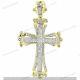 10k Yellow Gold Plated 1.50 Ct Moissanite Cross Pendant Pave Domed Design 1.90