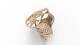 10k & 14k Dome Ring Textured Filigree Flower Ring White And Rose Gold Ring
