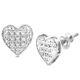 10k White Gold 0.05ctw Diamond Cut Heart Dome Earrings