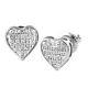 10k White Gold 0.10ctw Diamond Cut Heart Dome Ladies Earrings