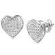 10k White Gold 0.15ctw Real Diamond Cut Heart Dome Earrings
