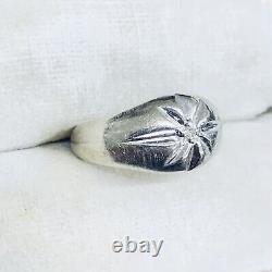 10k White Gold Diamond Gypsy Style Star Engagement Wedding Ring Band Size 3.5