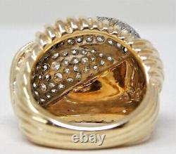 13 kt Gold & Palladium TOBIAS Diamond Woven Style Dome Ring Size 6 B4598