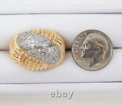 13 kt Gold & Palladium TOBIAS Diamond Woven Style Dome Ring Size 6 B4598