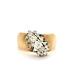 14k Gold Genuine Diamond 1ctw Waterfall Wide Domed Band Ring