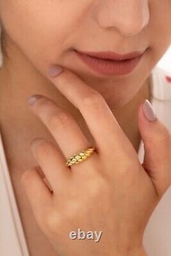 14K Solid Gold Croissant Ring, Dome Croissant Ring, Dome Ring