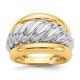 14k Two Tone Gold Twisted Dome Ring