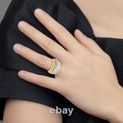 14K Two Tone Gold Twisted Dome Ring