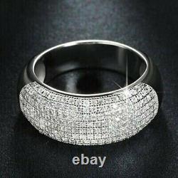 14K White Gold 2.45Ct Round Cut Lab-Created Diamond Engagement Wedding Dome Ring