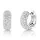 14k White Gold Pave Diamond Huggie Earrings Dome Natural 0.50 Ct Round Cut