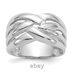 14K White Gold Woven Dome Ring