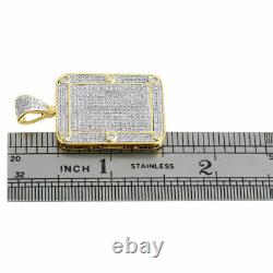 14K Yellow Gold Over 2.00Ct Round Cut Diamond Dome Pillow Pendant Christmas Gift