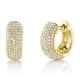 14k Yellow Gold Pave Diamond Huggie Earrings Dome Natural 0.50 Ct Round Cut