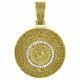 14k Yellow Gold Plated 2.20 Ct Moissanite Dome Puff Medallion Pendant Men's Pave