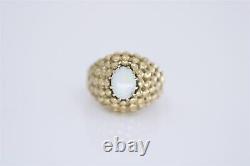 14K Yellow Gold Vintage Opal Dome Ring With Gold Spheres