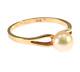 14k Solid Yellow Gold 5.7 Mm Cultured Pearl Solitaire Ring