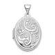 14k White Gold Domed Oval Photo Pendant Charm Locket Chain Necklace That Holds