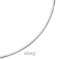 14k White Gold Fashion Domed Omega 18 3mm 15 grams Chain/necklace-WOMD3