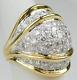 18 Kt Yellow & White Gold Pavè Diamond Dome Ring Size About 6 3/4 B4789