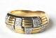 18k Gold Diamond Checkerboard Dome Comfort Fit Band Ring Unisex Exc Quality10.4g