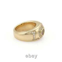 1Ct Round Cut Real Moissanite Love Dome Wedding Band Ring 14k Yellow Gold Plated