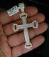 1.18 Ct Tester Passing Moissanite Mens Domed Cross Pendant 925 Silver Free Gift