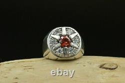 1.2 Ct Simulated Diamond Men's Dome Style Engagement Wedding Ring 14K White Gold