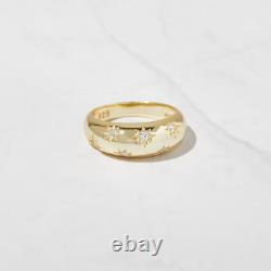 1.59Ct Round Cut Simulated Diamond Women's Dome Band Ring 14k Yellow Gold Plated