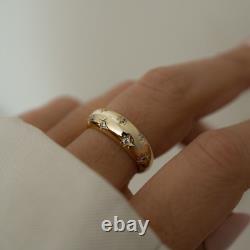 1.59Ct Round Cut Simulated Diamond Women's Dome Band Ring 14k Yellow Gold Plated