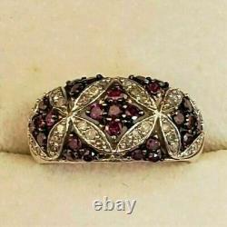 1.80Ct Created Purple Amethyst Women's Eternity Dome Band 14K White Gold Finish