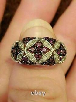 1.80Ct Created Purple Amethyst Women's Eternity Dome Band 14K White Gold Finish