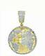 2ct Lab Created Diamond Domed 3d World Map Pendant Charms 14k Gold Plated Silver