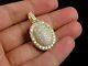 2ct Round Cut Cubic Zirconia Dome Pillow Pendant 14k Yellow Gold Plated Silver
