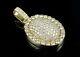 2.00ct Round Real Moissanite Dome Pillow Pendant 14k Yellow Gold Plated Silver