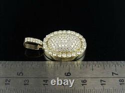 2.00Ct Round Real Moissanite Dome Pillow Pendant 14K Yellow Gold Plated Silver