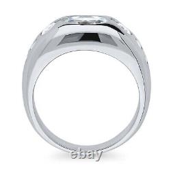 2.00 Ct Oval Cut Moissanite Men's Wedding Dome Ring Real 925 Sterling Silver