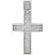 2.5 Ct Mini Moissanite Cross Domed Pendant Pave Charm1.50 Real Sterling Silver