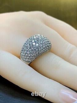 2.80Ct Round Cut Real Moissanite Dome Pave Wedding Ring 14K Yellow Gold Plated