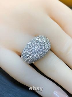 2.80Ct Round Cut Real Moissanite Dome Pave Wedding Ring 14K Yellow Gold Plated