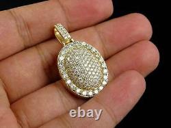 2 Ct Round Simulated Diamond Engagement Dome Pillow Pendant 14k Yellow Gold Over