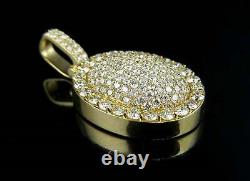 2 Ct Round Simulated Diamond Engagement Dome Pillow Pendant 14k Yellow Gold Over