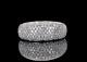 $3300 14k White Gold Dome 7 Row Pave Round Diamond Band Ring Size 4.75