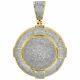 3.25 Ct Lab-created Diamond Domed Medallion Charm Pendant 14k Yellow Gold Plated