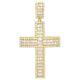 3.30 Ct Simulated Diamond 14k Yellow Gold Plated Domed Cross Fancy Pendant 2.7