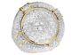 3.83 Ct Round Simulated Diamond Puff Dome Pinky Ring 14k Yellow Gold Over Silver