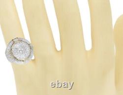 3.83 ct Round Simulated Diamond Puff Dome Pinky Ring 14k Yellow Gold Over Silver