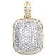 3 Ctw Simulated Diamond 14k Yellow Gold Plated Domed Pillow Square Pendant 1.45